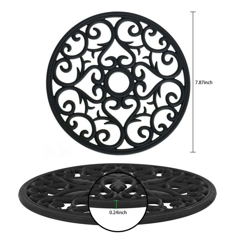 Smithcraft Silicone Trivets for Hot Dishes  Pots & Pans  Hot Pads for Kitchen  Non-Stick Silicone Pot Holders Trivet Mat for Counter  Carved Heat Resistant Mat Countertops &Table Grey Set 3 - Image 2